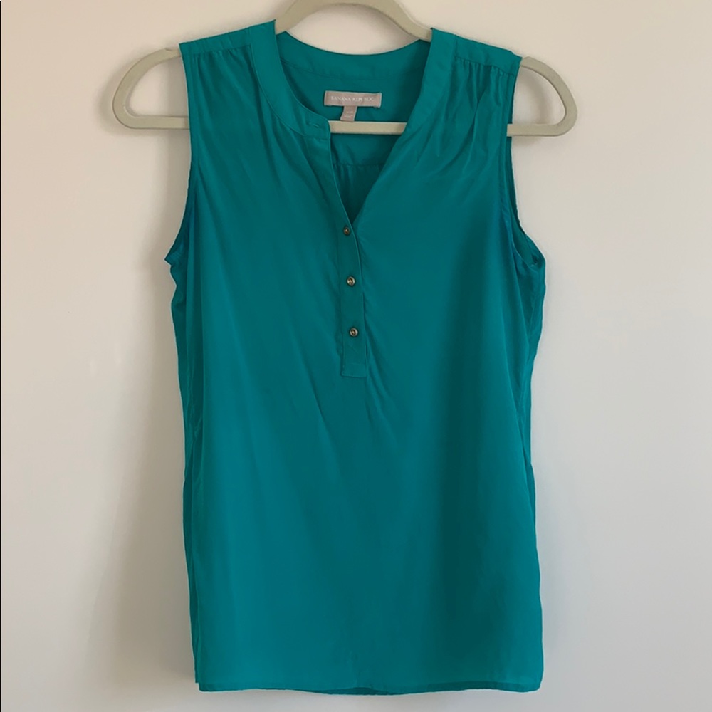 Teal dressy sleeveless top